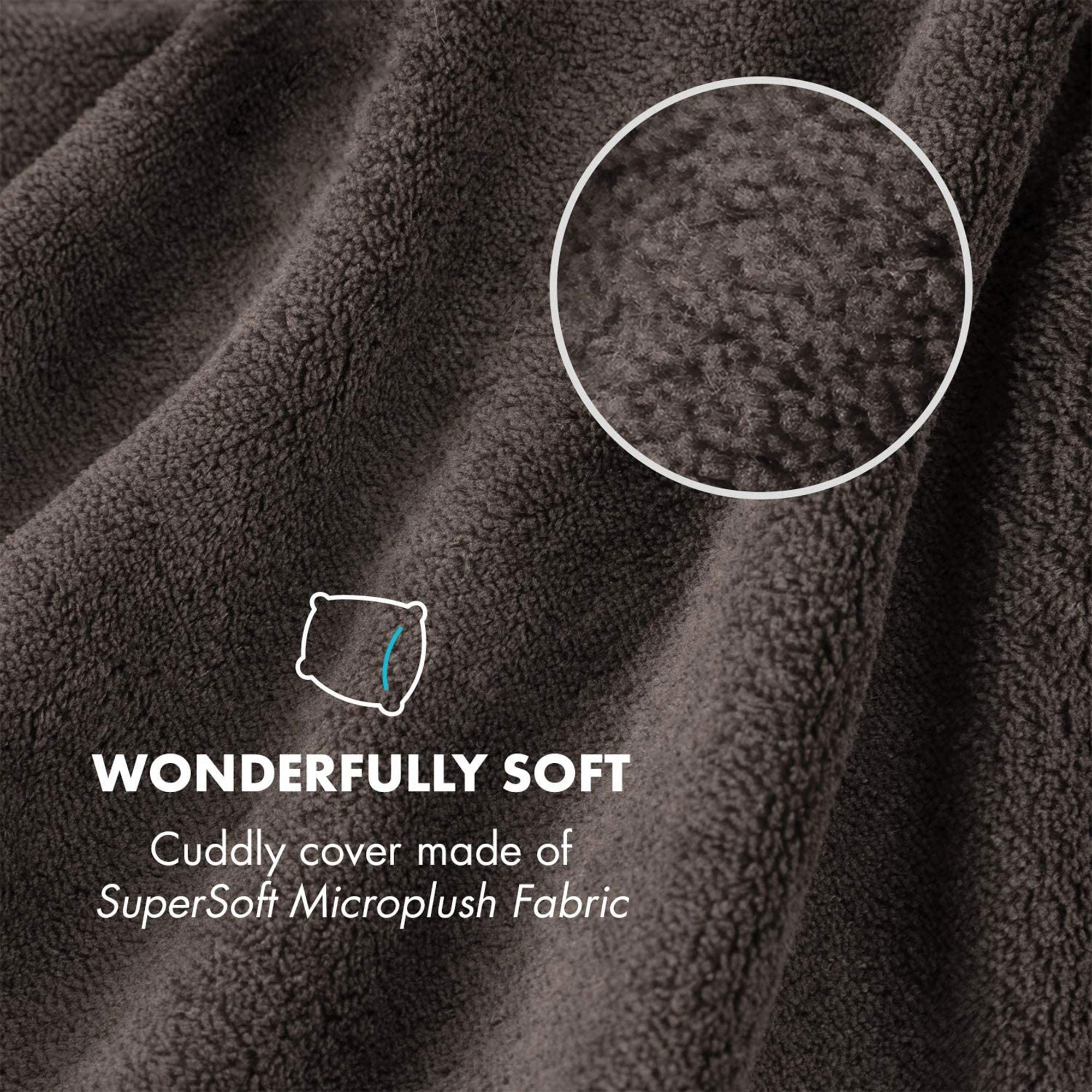KLARSTEIN Dr Watson 70" x 50" Electric Heated Plush Blanket, 3 Settings, Brown
