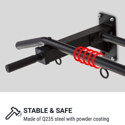 Klarfit Pro Multi Grip Powder Coated Steel Hanging Wall Mount Pull Up Bar, Black - VMInnovations
