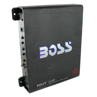 Boss Riot 1100 W Monoblock Class A/B Car Audio Amplifier+Bass Remote (Open Box)