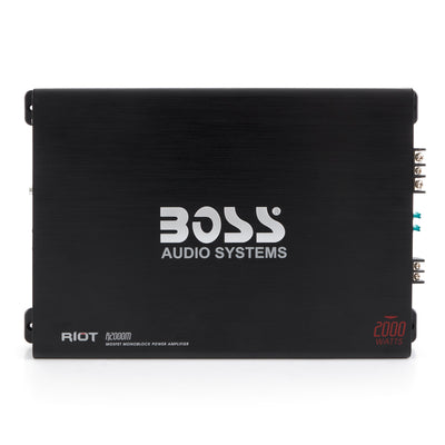 Boss Audio R2000M 2000W Riot Monoblock Car Audio MOSFET Power Amplifier (2 Pack)