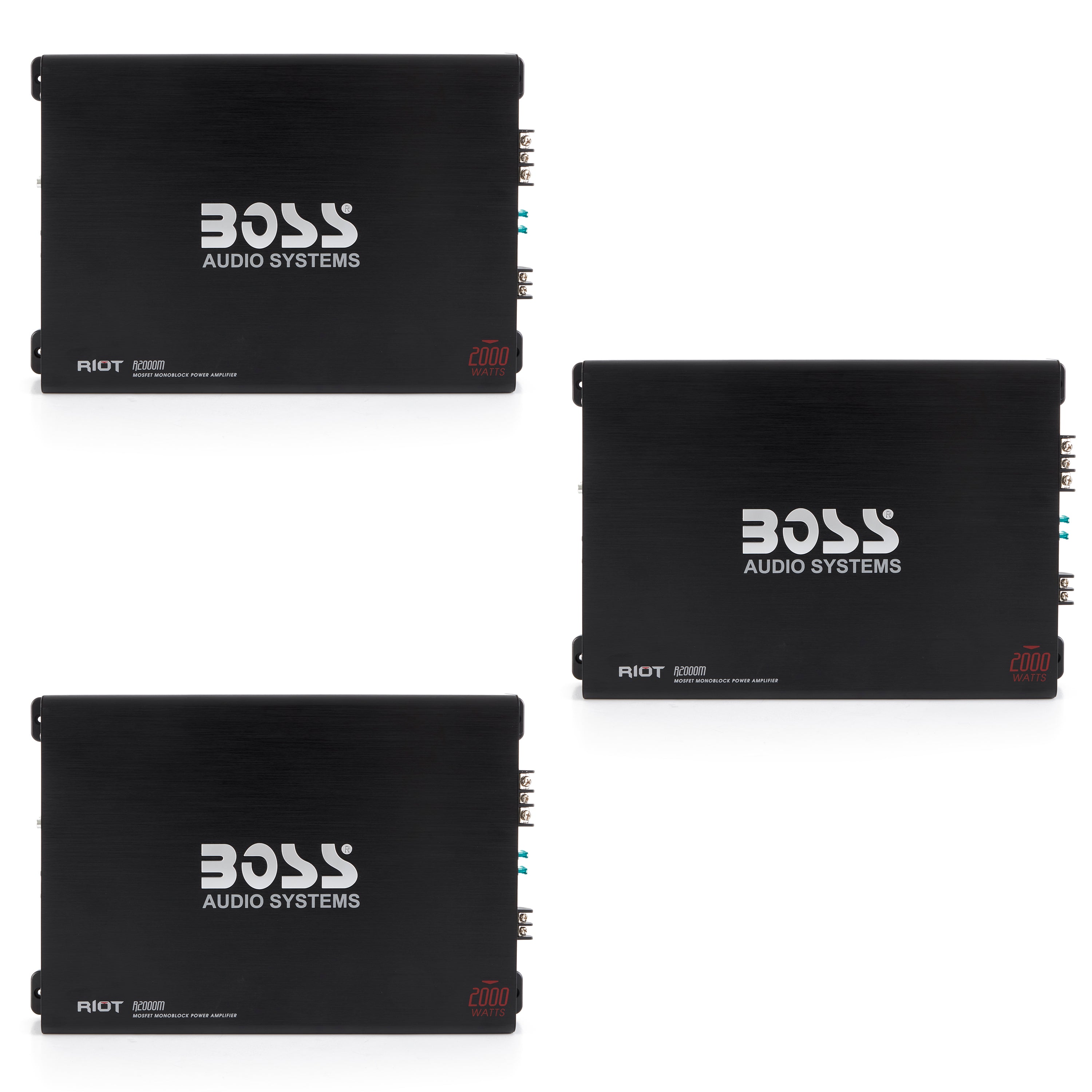 Boss Audio 2000W Riot Monoblock Car Audio MOSFET Power Amplifier Mono (3 Pack)