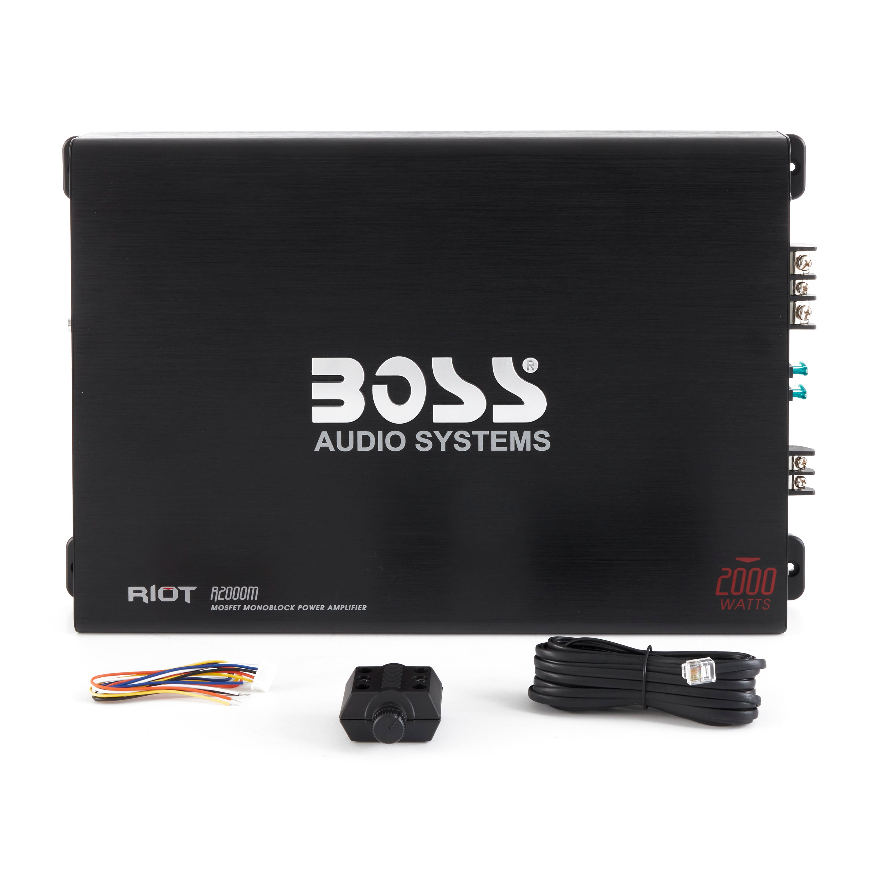 Boss Audio R2000M 2000W Riot Monoblock Car Audio MOSFET Power Amplifier (2 Pack)