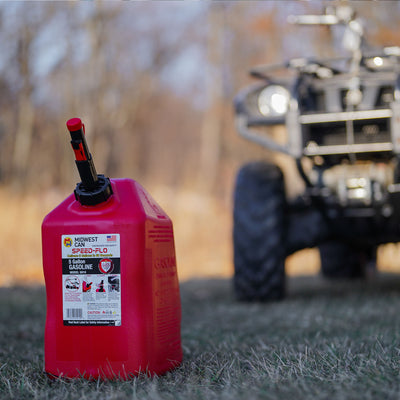 Midwest Can Company Pro Line 5 Gal Gasoline Can Container w/ Spout, Red (2 Pack)