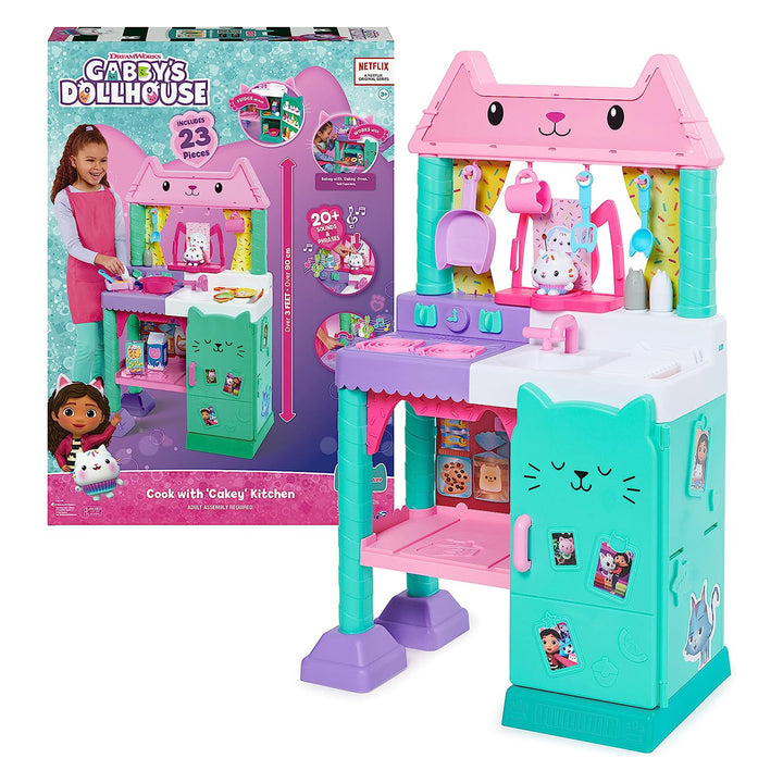 Spin Master Gabby's Dollhouse Cakey Kitchen Playset w/ Accessories and Play Food