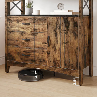 Hallway & Living Room Storage Cabinet w/ 3 Drawers, Rustic Brown (For Parts) - VMInnovations