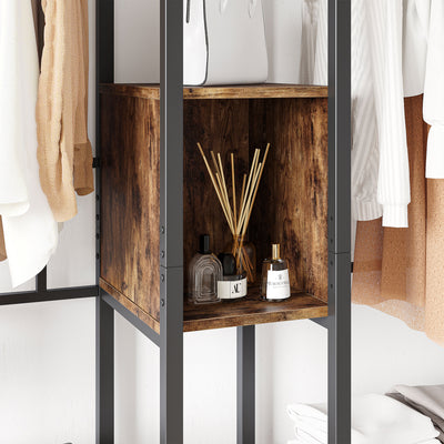 Metal Freestand Wardrobe w/Wood Shelves & Color Changing Lights (Open Box) - VMInnovations