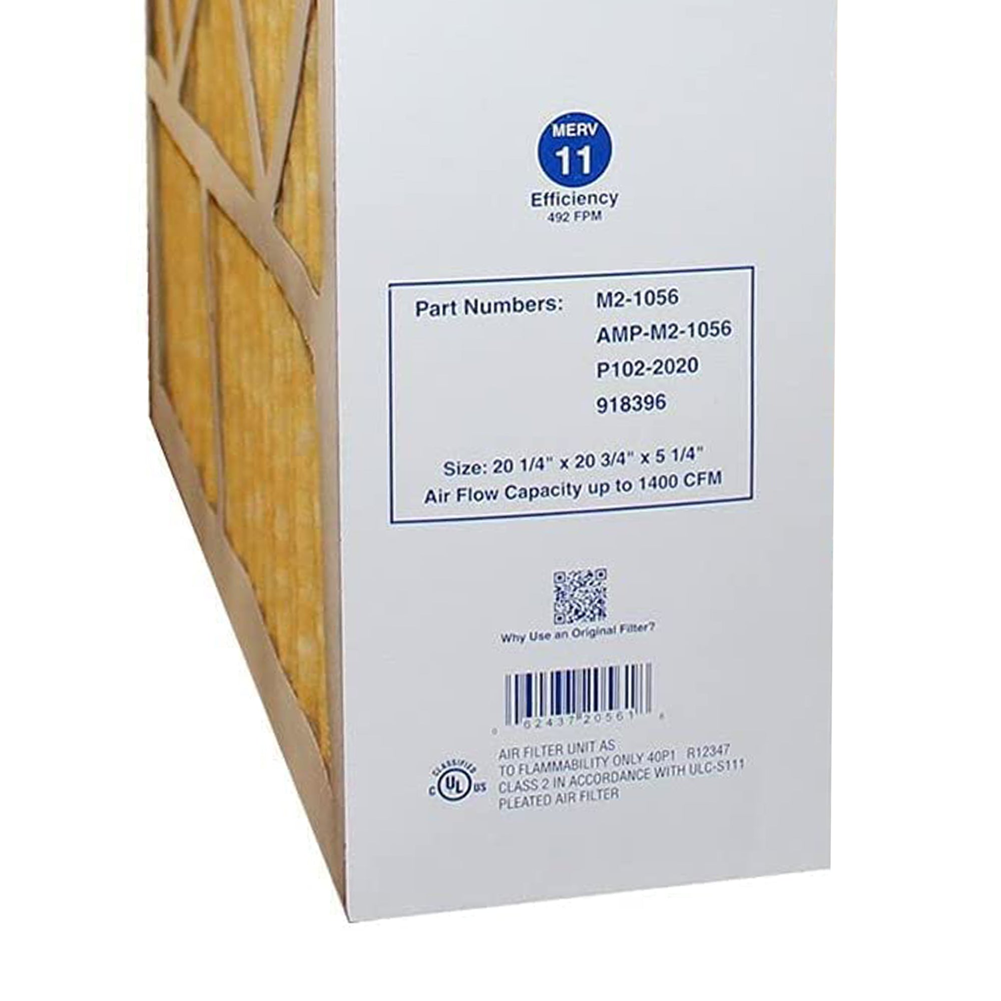 MJ Brunin M2-1056 Replacement MERV 11 Air Filter, 20.75 x 5.25 x 20.25 Inches