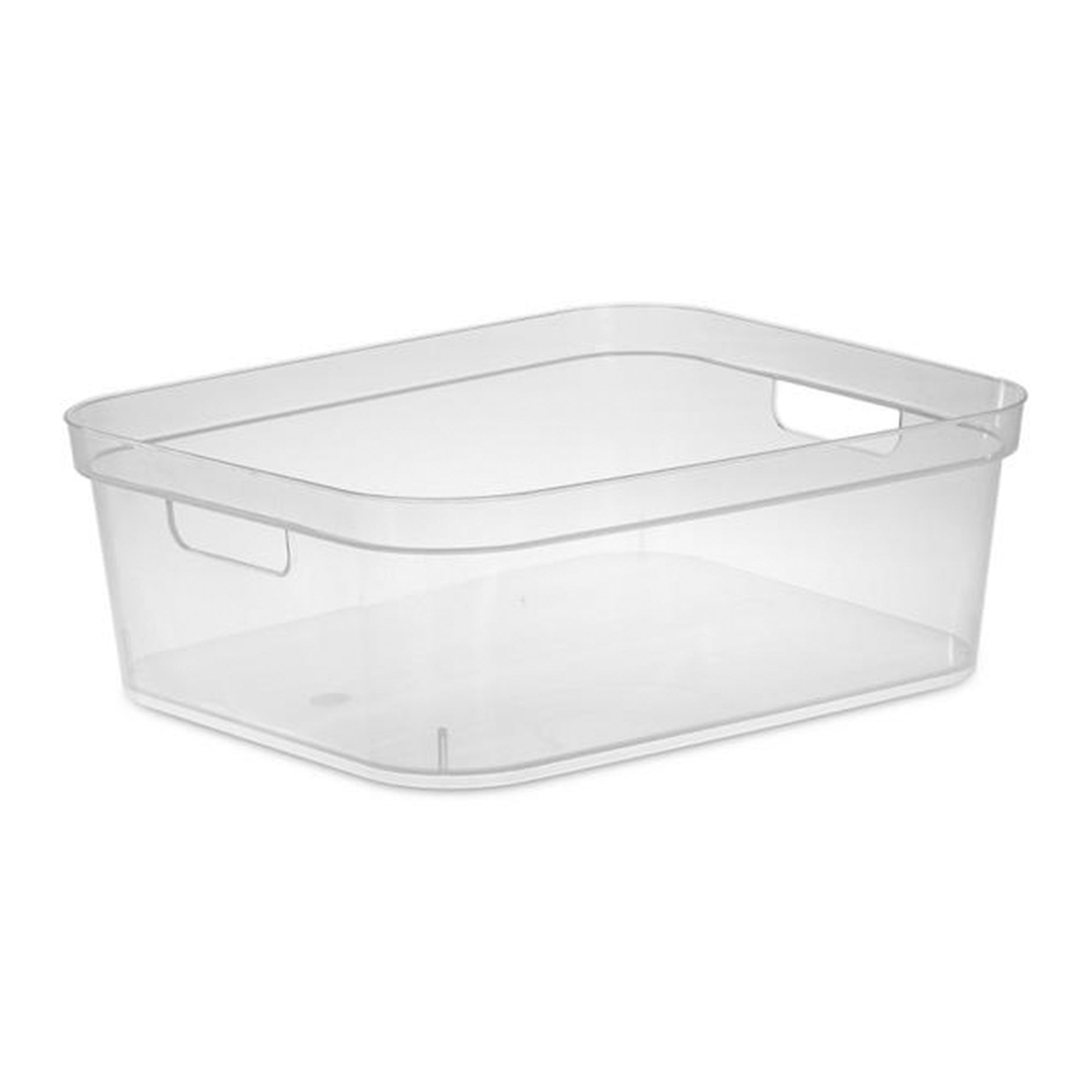 Sterilite 5.25 x 12.25 x 15 Inch Storage Bin with Carry Through Handles, Clear