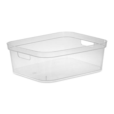 Sterilite 5.25 x 12.25 x 15 Inch Storage Bin with Carry Through Handles, Clear