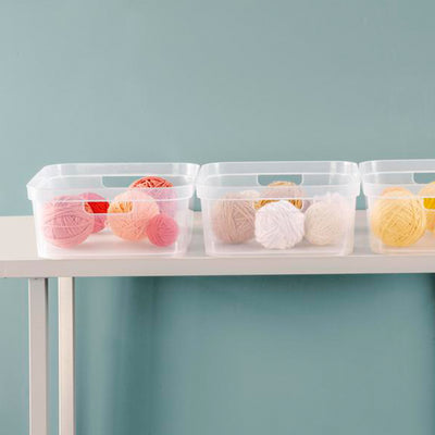 Sterilite 5.25 x 12.25 x 15 Inch Storage Bin with Carry Through Handles, Clear