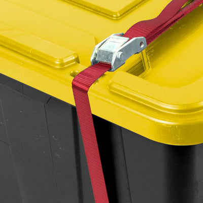 Sterilite 27 Gallon Industrial Storage Tote w/ Latching Lid, Black/Yellow, 8 Ct