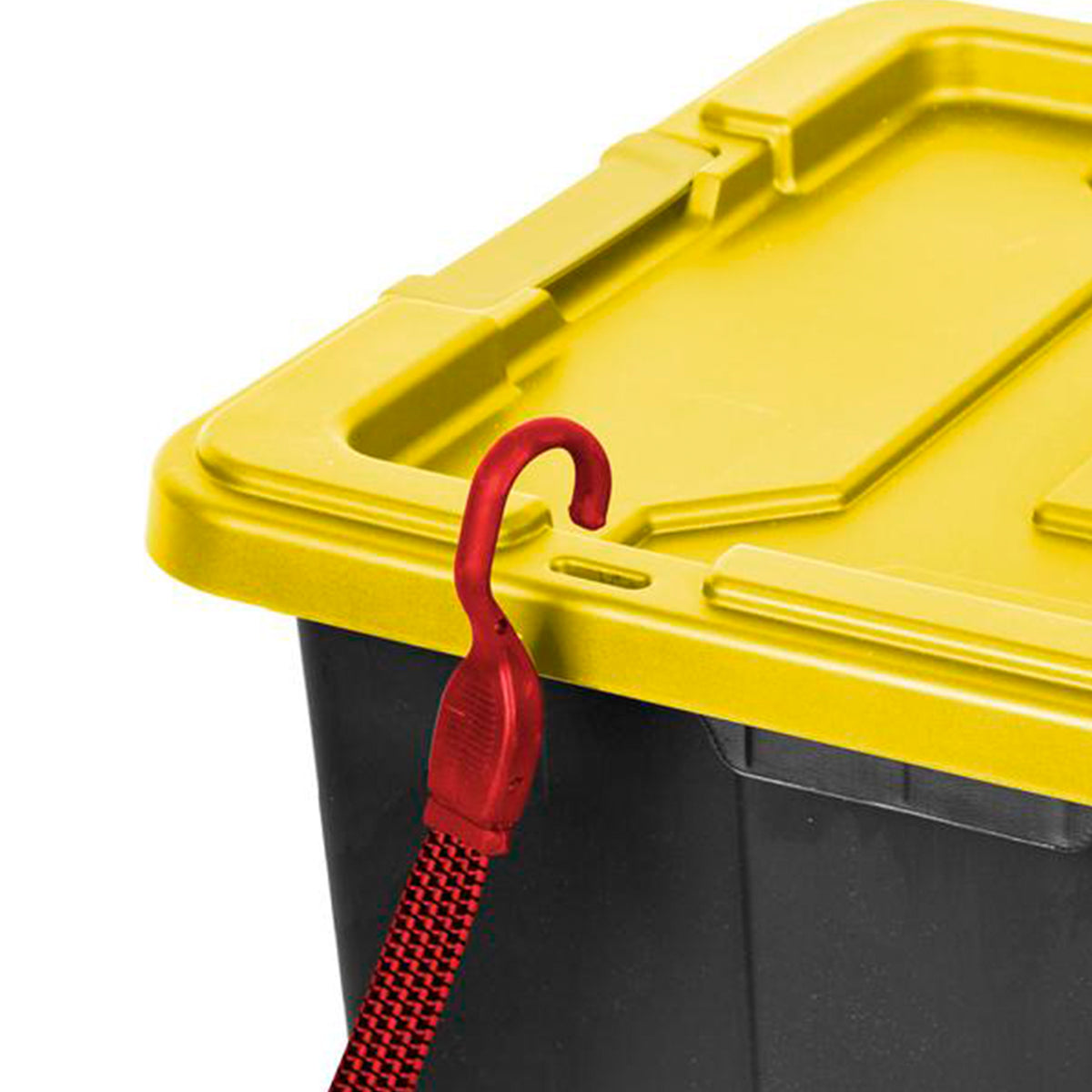 Sterilite 27 Gallon Industrial Storage Tote w/ Latching Lid, Black/Yellow, 12 Ct