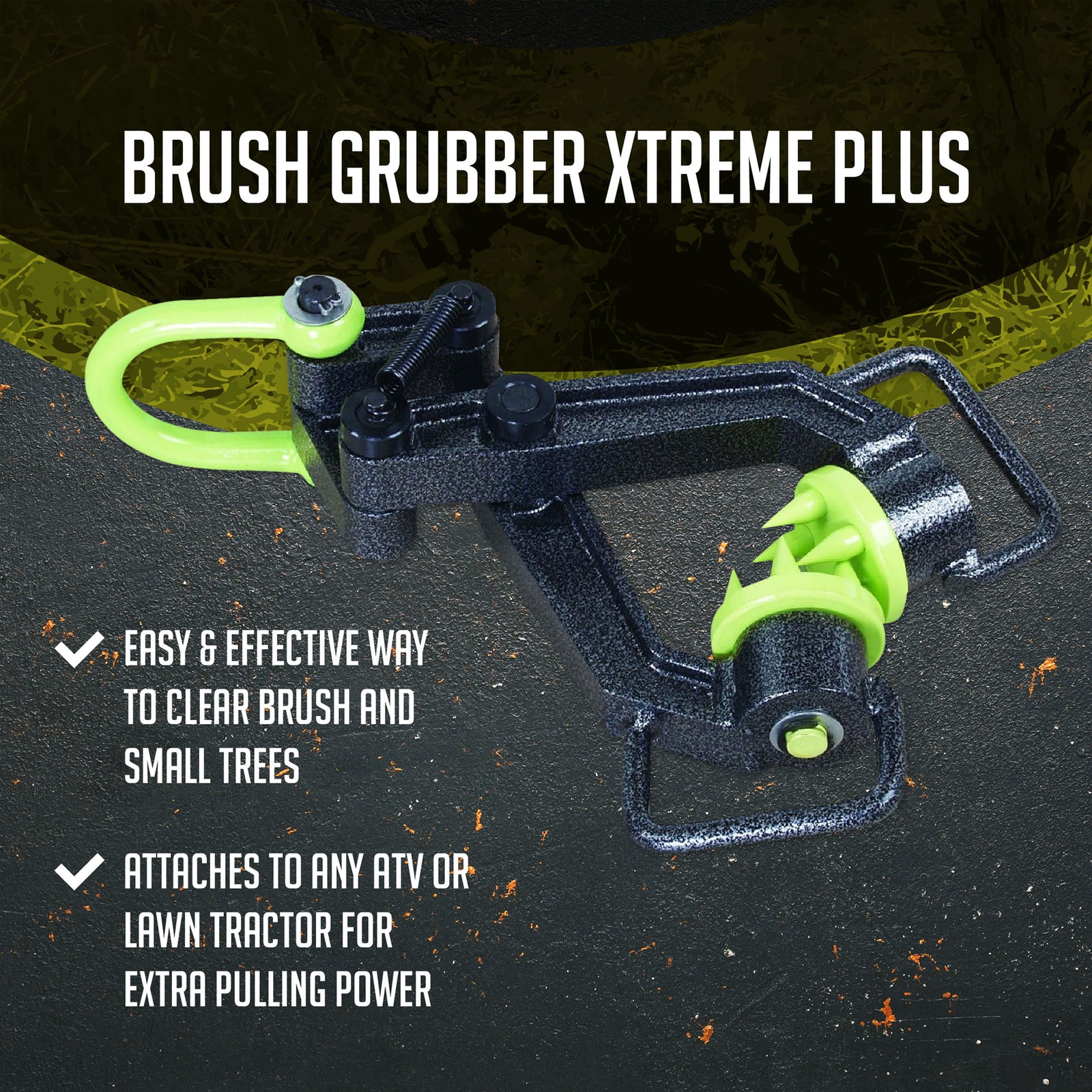 Brush Grubber BG-20 XTREME Plus Brush & Tree Stump Puller and Remover, Black - VMInnovations