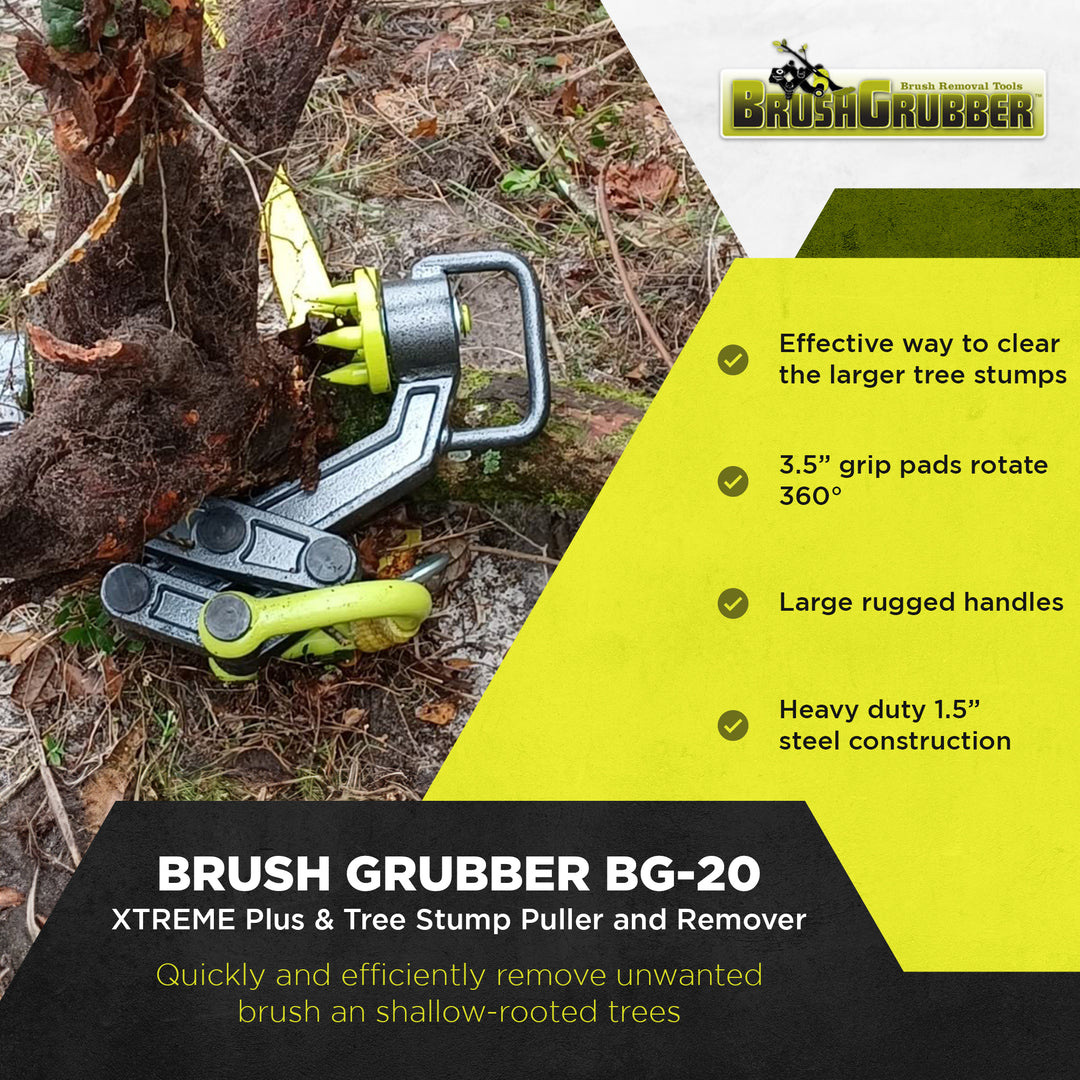 Brush Grubber BG-20 XTREME Plus Brush & Tree Stump Puller and Remover, Black