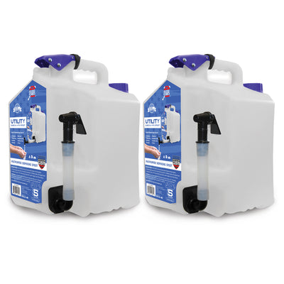 SureCan SUR5SU1 Camping Portable Water Station 5 Gallon Tank w/ Spigot (2 Pack)
