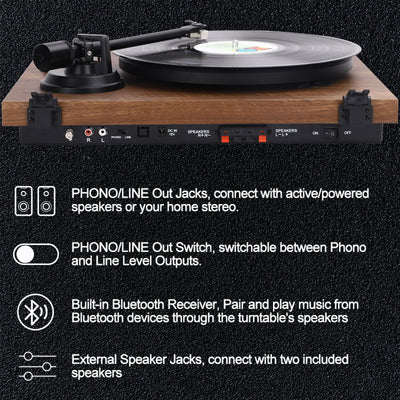 Angels Horn Vinyl Record Player w/ Speakers & Phono Preamp (For Parts) - VMInnovations