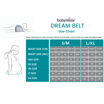 Babymoov Dream Belt Pregnancy Sleep Aid Support Wedge Pillow, Grey, Large/XLarge