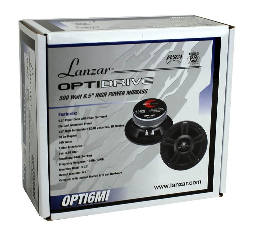 LANZAR OPTI6MI 6.5" 500W Car Mid bass Mid Range Speaker Audio Stereo (Used)