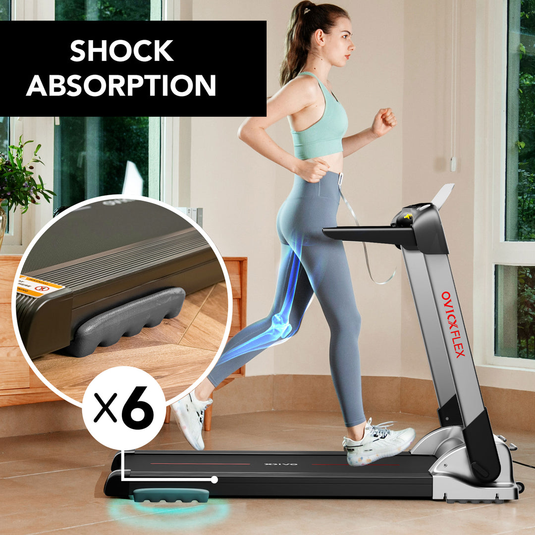 OVICX Folding Flex Treadmill w/ Bluetooth & Fitness Tracking App (For Parts)