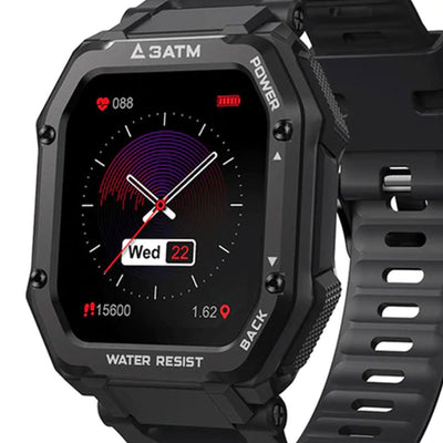 KOSPET ROCK Rugged Waterproof Smartwatch with 1.69 Inch Display Screen, Black