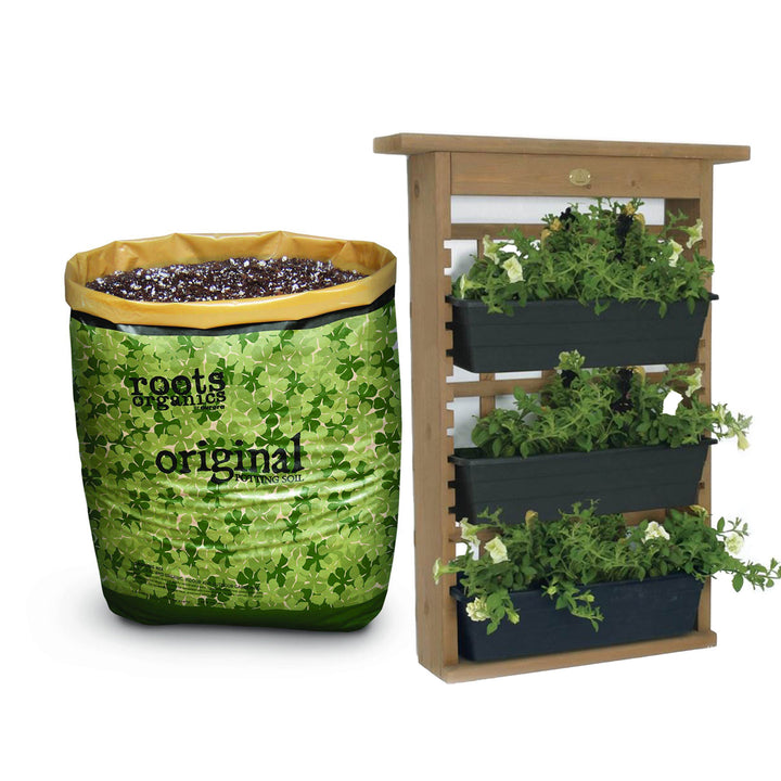 Algreen GardenView Hanging Planter, 3 Planters, & Roots Organics Soil, 1.5 CuFt