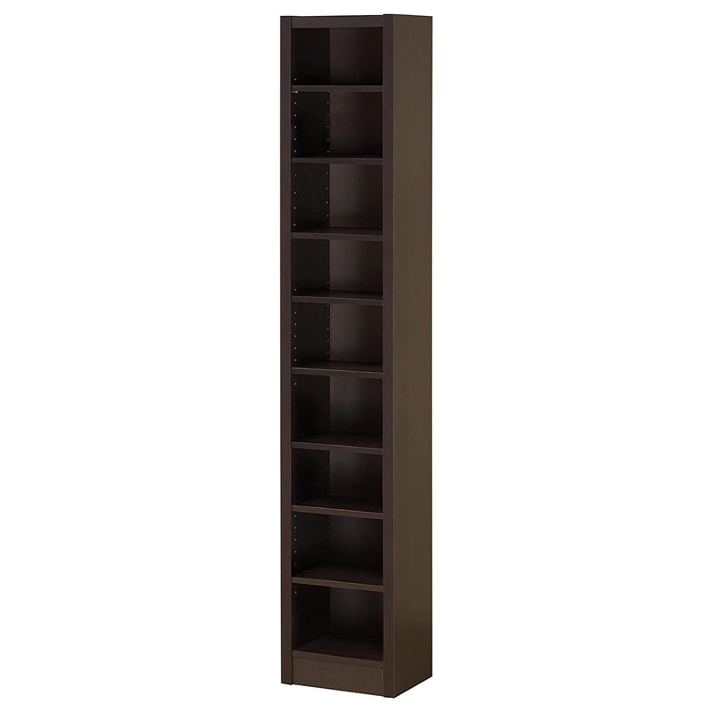 Coaster Home Furnishings 9-Shelf Narrow Wooden Bookcase, Cappuccino (Open Box)