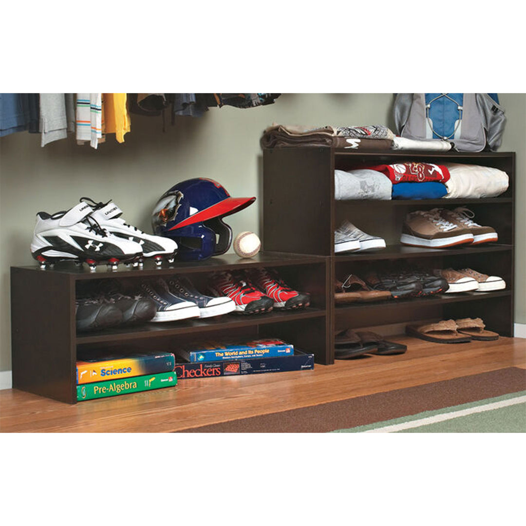 ClosetMaid Horizontal Stackable Closet Storage Organizer, Espresso (Open Box) - VMInnovations