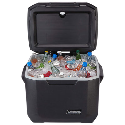 Coleman Xtreme 50 Quart 5-Day Hard Cooler with Wheels and Have-A-Seat Lid, Black