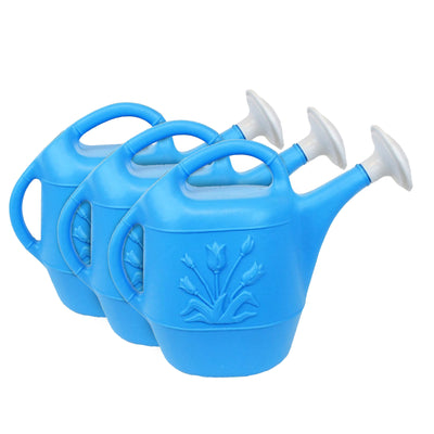 Union Products Plants & Garden 2 Gal Plastic Watering Can, Caribbean Blue, 3 Ct
