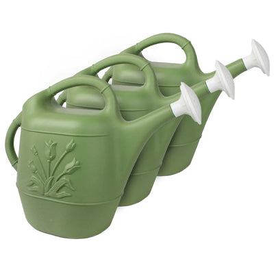 Union Products Plants & Garden 2 Gal Plastic Watering Can, Sage Green, 3 Ct