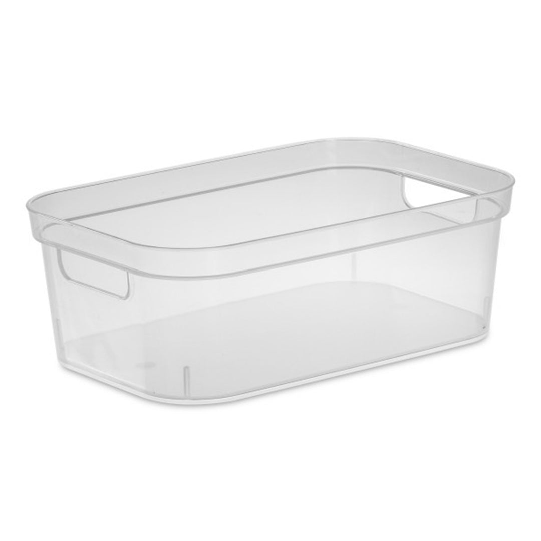 Sterilite 4.25x8x12.25 In Storage Bin w/ Carry Through Handles, Clear (16 Pack)