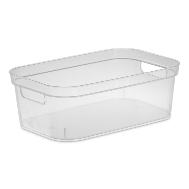 Sterilite 4.25x8x12.25 In Storage Bin w/ Carry Through Handles, Clear (16 Pack)