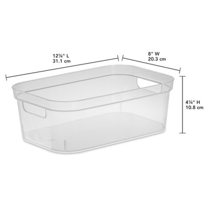 Sterilite 4.25x8x12.25 In Storage Bin w/ Carry Through Handles, Clear (32 Pack) - VMInnovations