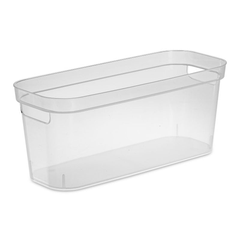 Sterilite 6.25x6.25x15 In Narrow Storage Bin with Carry Handles, Clear (8 Pack)