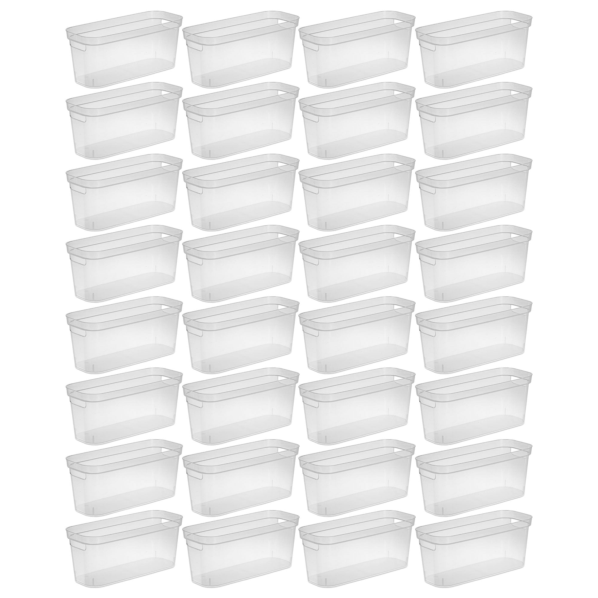 Sterilite 6.25x6.25x15 In Narrow Storage Bin w/ Carry Handles, Clear (32 Pack) - VMInnovations