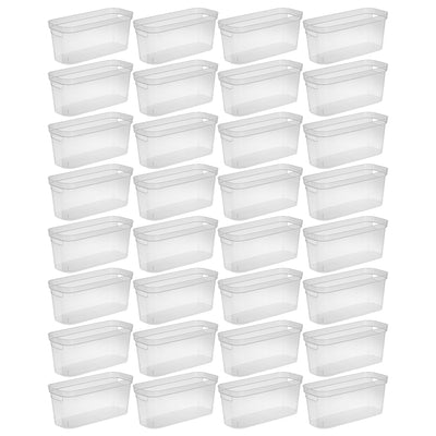 Sterilite 6.25x6.25x15 In Narrow Storage Bin w/ Carry Handles, Clear (32 Pack) - VMInnovations