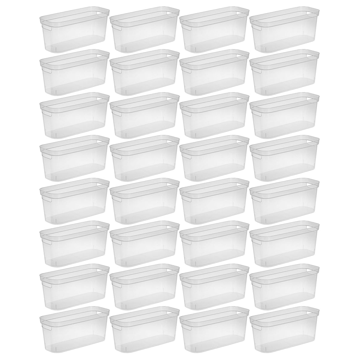Sterilite 6.25x6.25x15 In Narrow Storage Bin w/ Carry Handles, Clear (32 Pack)