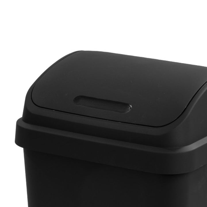 Sterilite 13 Gal Kitchen Swing Top Lidded Wastebasket Trash Can, Black (8 Pack)