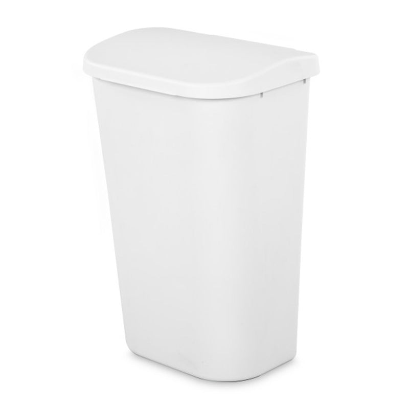 Sterilite 11.3 Gal Lift Top Lid Wastebasket Kitchen Trash Can, White (18 Pack)