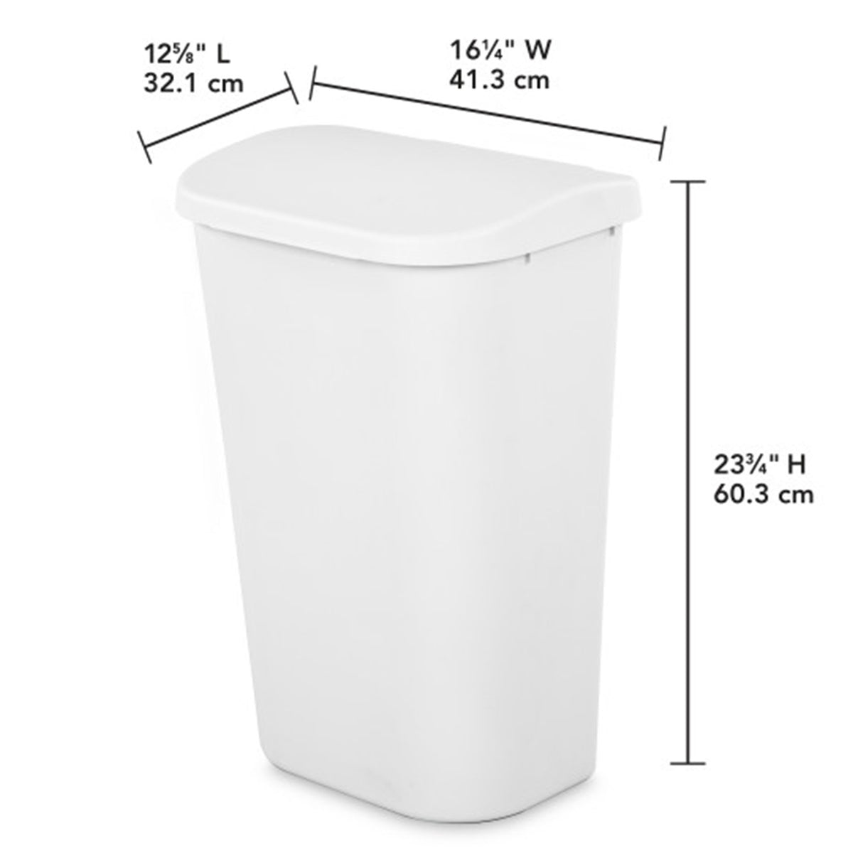 Sterilite 11.3 Gal Lift Top Lid Wastebasket Kitchen Trash Can, White (24 Pack)