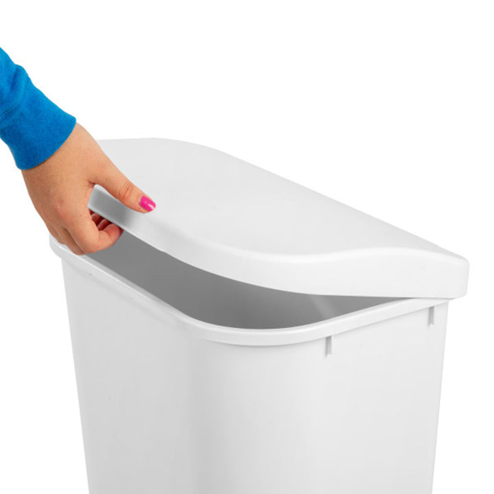 Sterilite 11.3 Gallon Lift Top Lid Wastebasket Kitchen Trash Can, White (6 Pack)