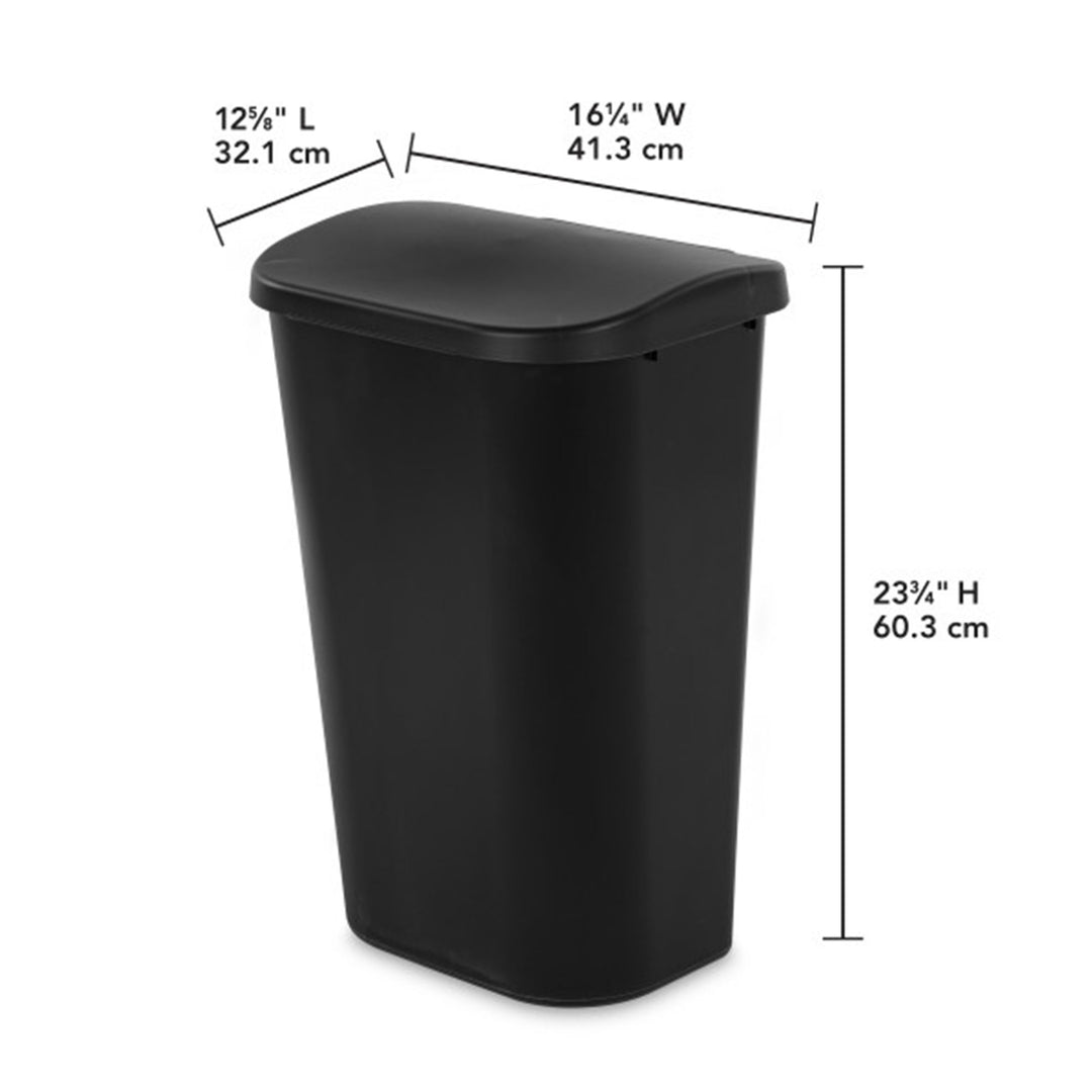 Sterilite 11.3 Gal Lift Top Lid Wastebasket Kitchen Trash Can, Black (18 Pack)