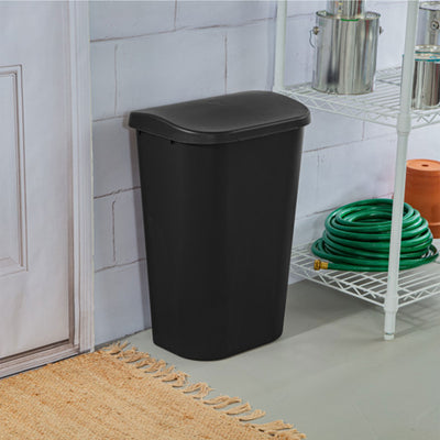 Sterilite 11.3 Gallon Lift Top Lid Wastebasket Kitchen Trash Can, Black (6 Pack) - VMInnovations