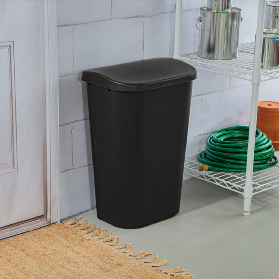 Sterilite 11.3 Gal Lift Top Lid Wastebasket Kitchen Trash Can, Black (12 Pack)