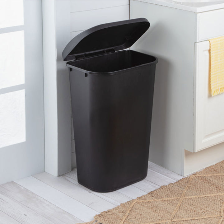 Sterilite 11.3 Gal Lift Top Lid Wastebasket Kitchen Trash Can, Black (12 Pack) - VMInnovations