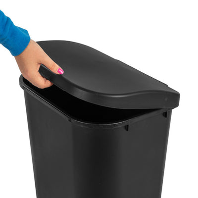 Sterilite 11.3 Gallon Lift Top Lid Wastebasket Kitchen Trash Can, Black (6 Pack) - VMInnovations