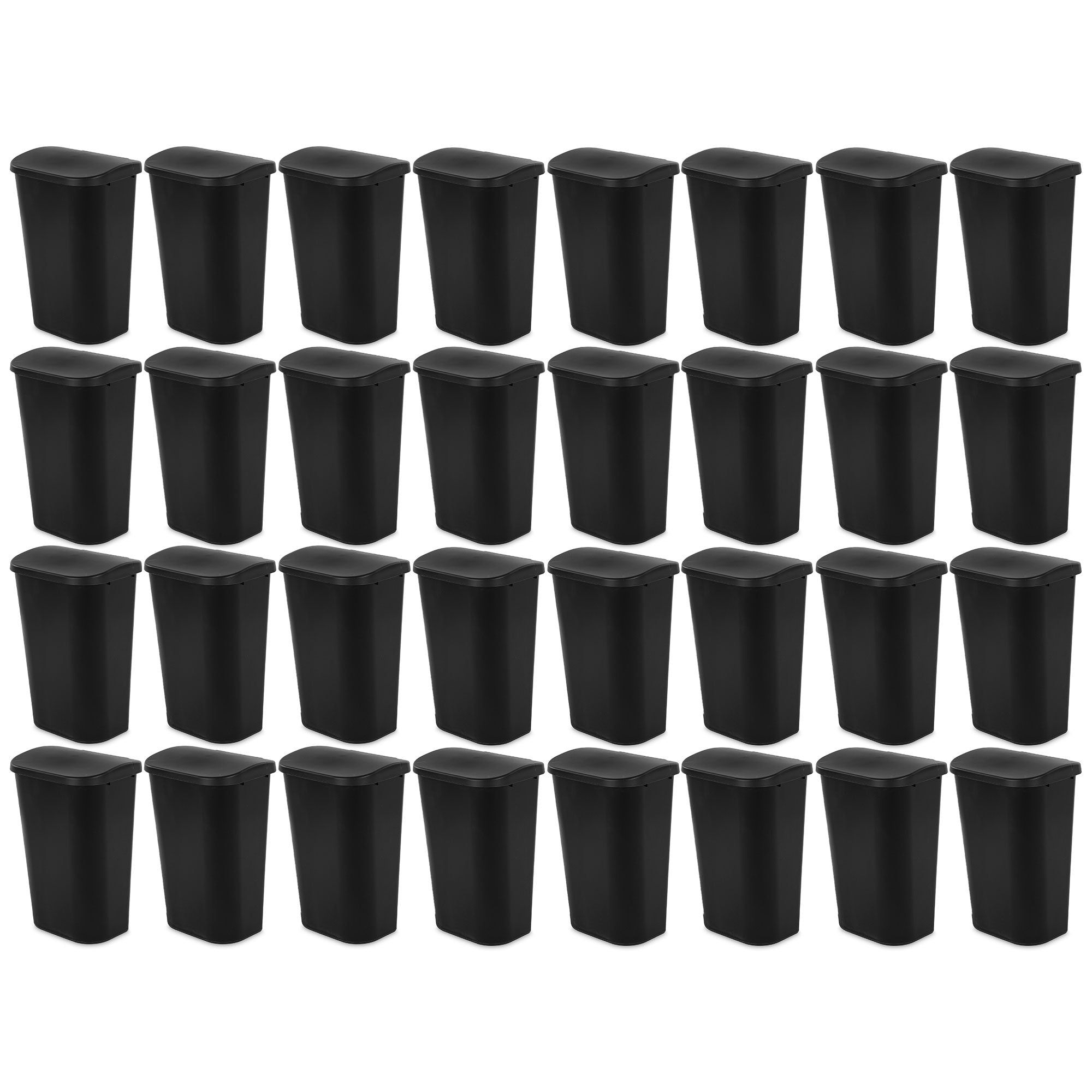 Sterilite 11.3 Gal Lift Top Lid Wastebasket Kitchen Trash Can, Black (32 Pack) - VMInnovations