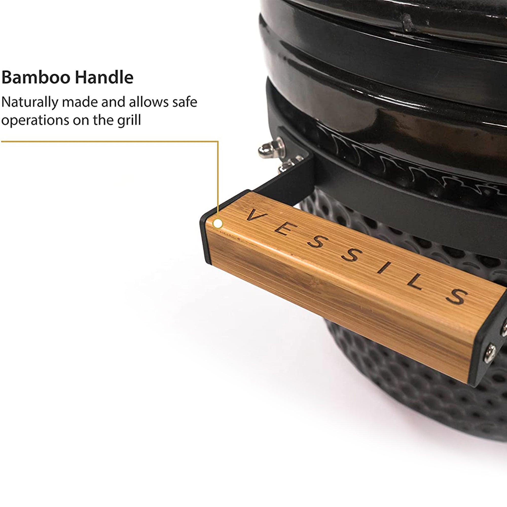 VESSILS 13 Inch Kamado Barbecue Charcoal Grill with Built In Thermometer, Black