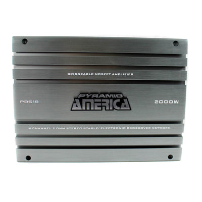 Pyramid 2000 Watt 4 Channel MOSFET Power 2 Ohm Stable Car Amplifier | PB618