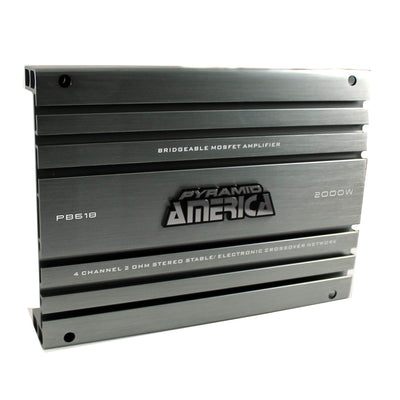 Pyramid 2000 Watt 4 Channel MOSFET Power 2 Ohm Stable Car Amplifier | PB618